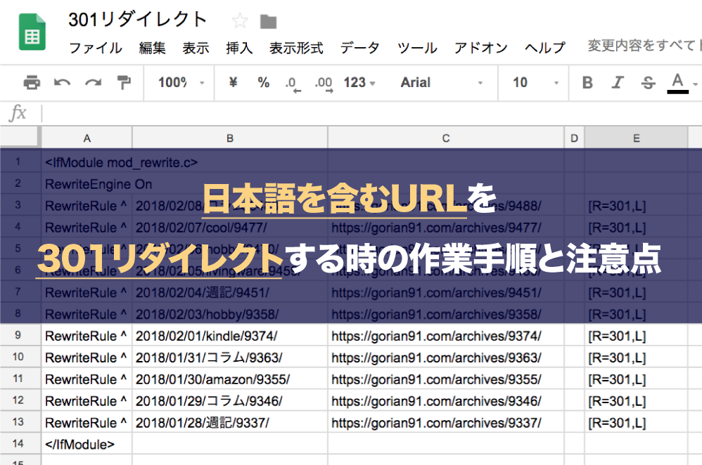 日本語を含むurlを301リダイレクトするときの作業手順と注意点 筋ジスですが何か