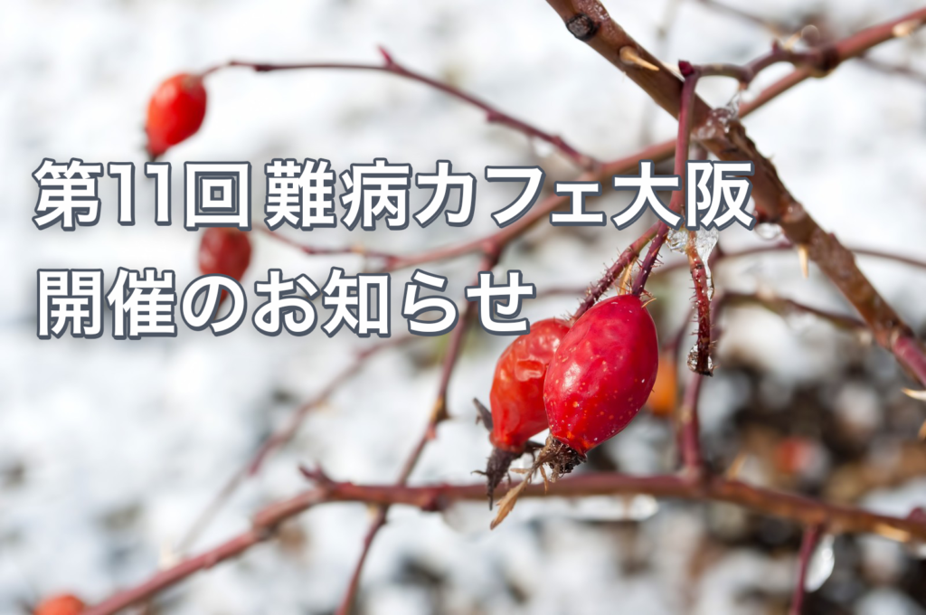 第11回難病カフェ大阪を1月12日(日)14時に開催します